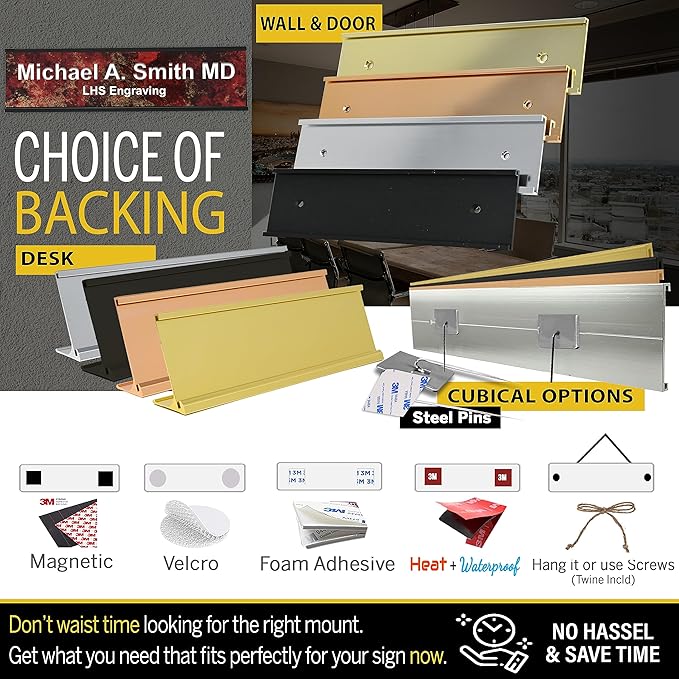 Engraved Name Plates for Door Sign Personalized Gray Plastic Plaque - Image 2