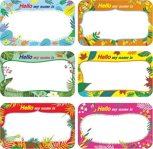 300 Pcs Name Tag Label Sticker in 6 Designs by Stickyourhappymoment