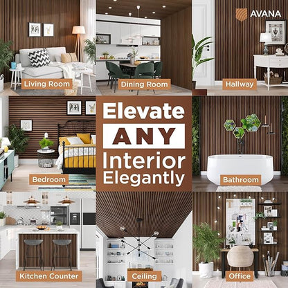Avana Acoustic Wood Wall Panels – 94.4 X 12.6 Inch Walnut Acoustic Panels 1 PC - Image 3