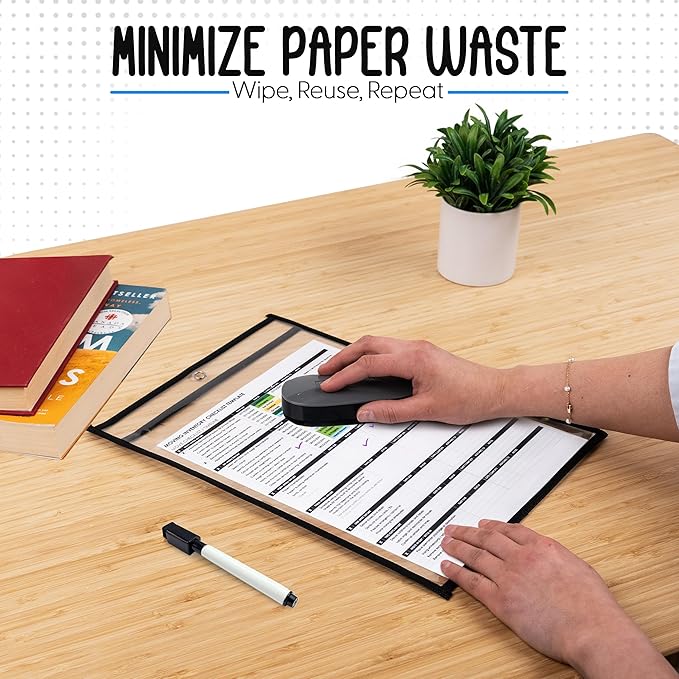 Essex Wares - 4 Pack, Job Ticket Holders, Reusable & Easy Erase Plastic Invoice - Image 3
