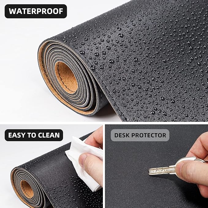 Large Desk Mat 47" x 23.7", Leather Desk mat, Double-Sided Desk Pad, Desk matt - Image 4
