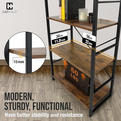CAPHAUS 5 Tier Bookshelf, 24 Inch Width Free Standing Shelf, Bookcase Shelf - Image 6