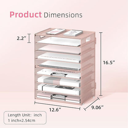 DALTACK 9-Tier Paper Letter Tray Desk Organizer - Image 3