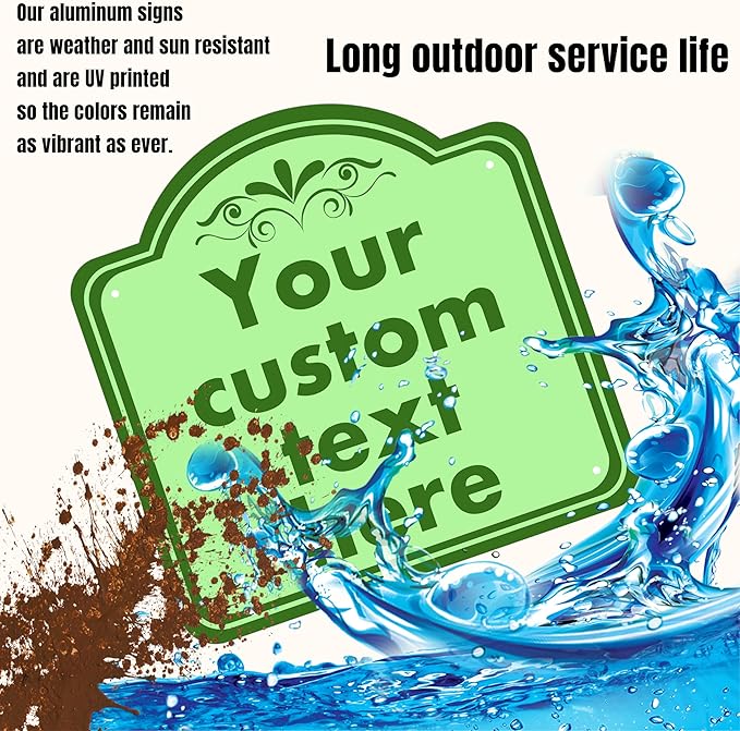 HK SIGNS Custom Aluminum Weatherproof Metal Sign, Modern Customizable, 8*8 Inch - Image 3