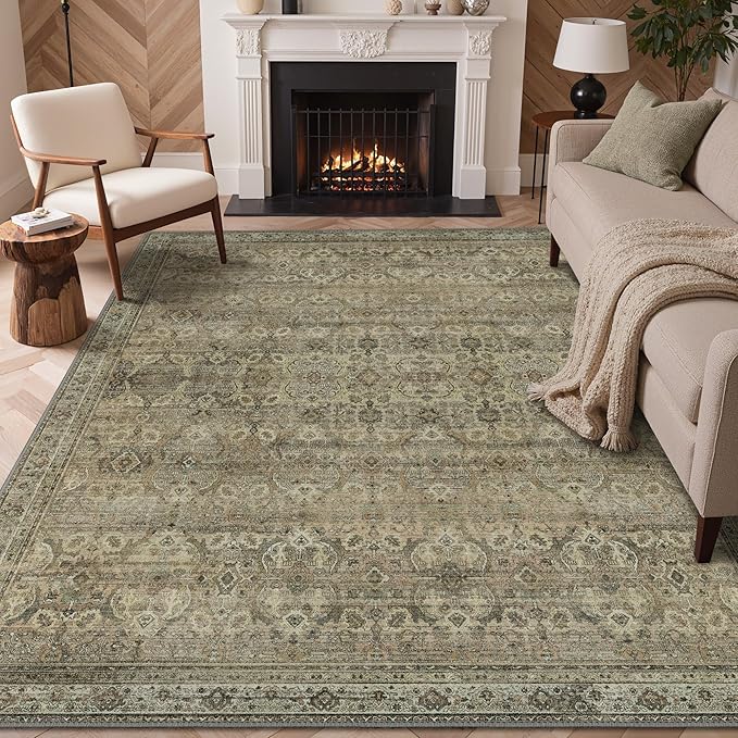 GENIMO 6x9 Area Rugs for Living Room, Machine Washable Non Slip Vintage Rugs - Image 2