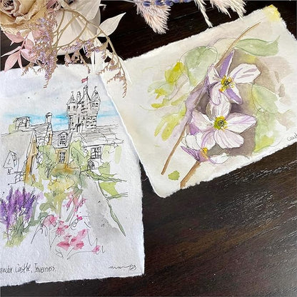 Wanderings Handmade A6 Cream Mixed Media Paper - Image 5