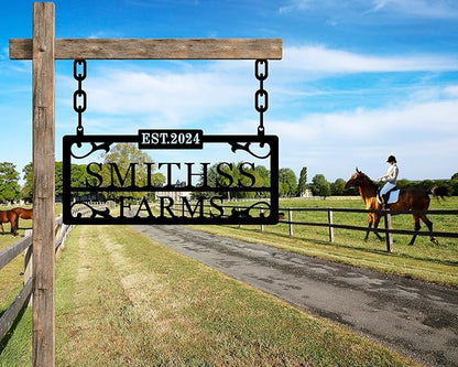 Personalized Hanging Metal Farm Signs, Personalized Outdoor Ranch Sign - Image 4