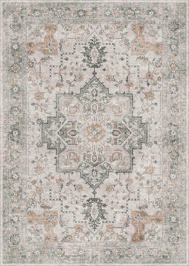 GENIMO Area Rug 2x3 Doormat, Machine Washable Low Pile Rugs, Small Retro - Image 7