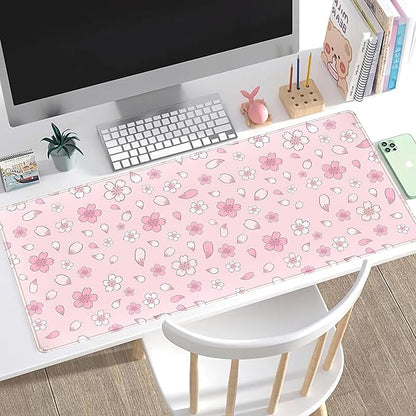 LuckyCow Pink Cherry Blossom Large Mouse Pad XXL 31.5''x15.7'', Pastel Anime - Image 7