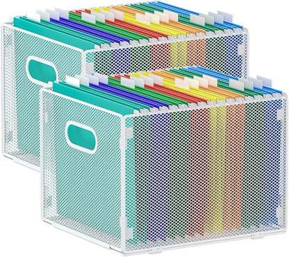 samstar 2 Pack Hanging File Organizer, Mesh File Folder Box Filing Box Cabinet by Samstar