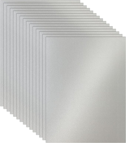 28 Sheets Silver Shimmer Cardstock 8.5 x 11 Craft Paper, 92lb Premium Glossy by Guakicae