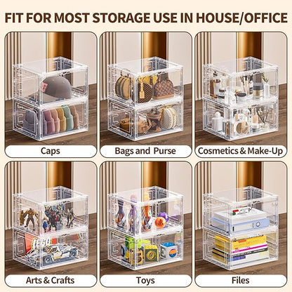 TOFWOF 6 Pack XX Large Shoe Organizer, Heavy-Duty Hard Thicken Plastic Clear - Image 8