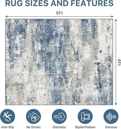 Office Chair Mat for Hardwood Tile Floor, Abstract 48"X 60" Desk Mats for - Image 9