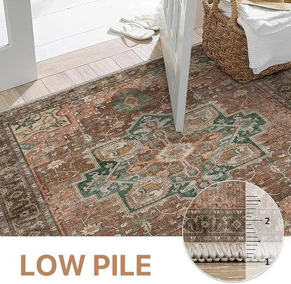 GENIMO 5x7 Area Rugs for Living Room, Machine Washable Non Slip Vintage Rugs - Image 5