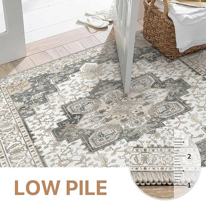 GENIMO 8x10 Area Rugs for Living Room, Machine Washable Non Slip Vintage Rugs - Image 4