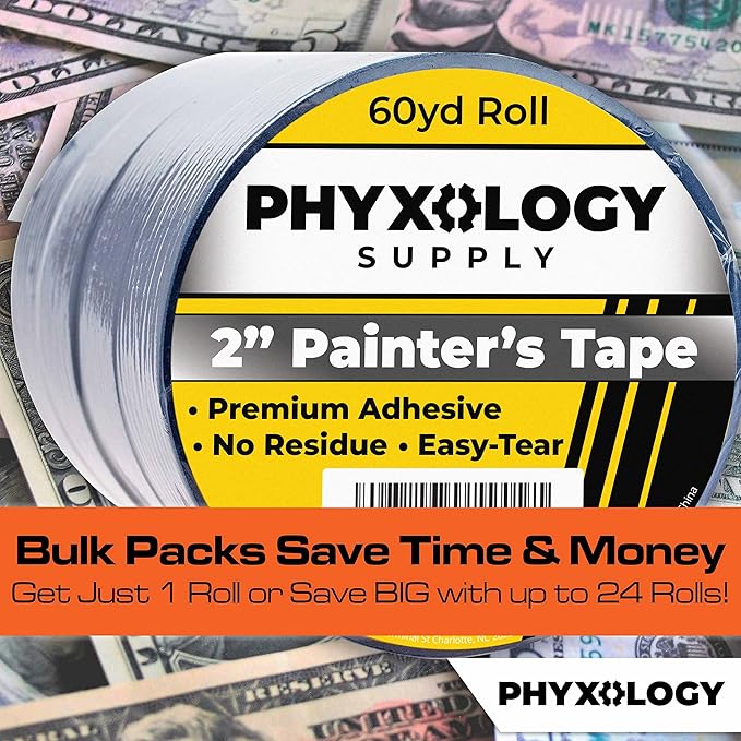 No-Residue Blue Painters Tape 2 inch 4x 60 Yard Roll. Easy-Tear, Pro-Grade - Image 7