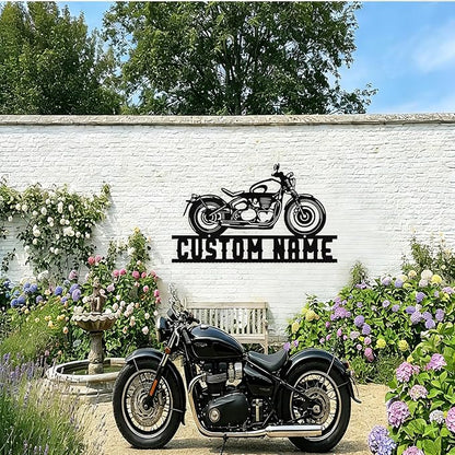 Custom Motorcycle Metal Sign Personalized Biker Name Sign Motorcycle Wall Art - Image 3