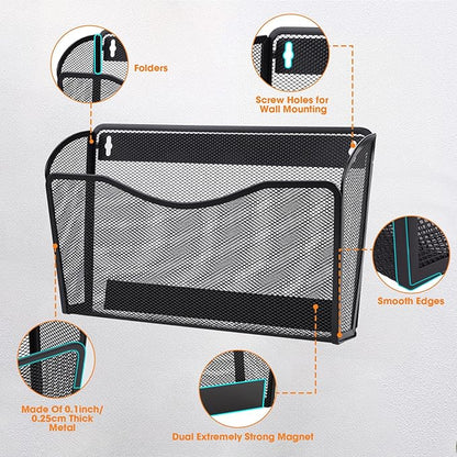 AGPTEK Magnetic File Holder, Hanging Wall Storage Rack - Image 4