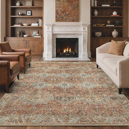 GENIMO 3x5 Area Rugs for Living Room, Machine Washable Non Slip Rugs, Low Pile by GENIMO
