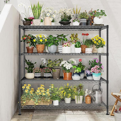 45 "W Metal Shelving Unit 4 Tier Storage Shelves Adjustable Wire Shelving Metal - Image 9