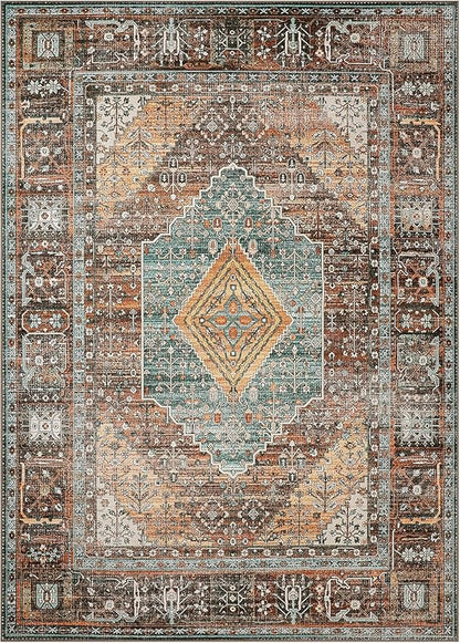 GENIMO 3x5 Area Rugs for Living Room, Machine Washable Non Slip Vintage Rugs - Image 8