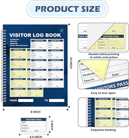 3 Pack of 1500 Visitor Badges Registry Log - Image 2