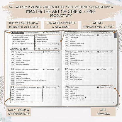 Life & Goal Planner – Undated Daily, Weekly & Monthly Organizer - Image 3