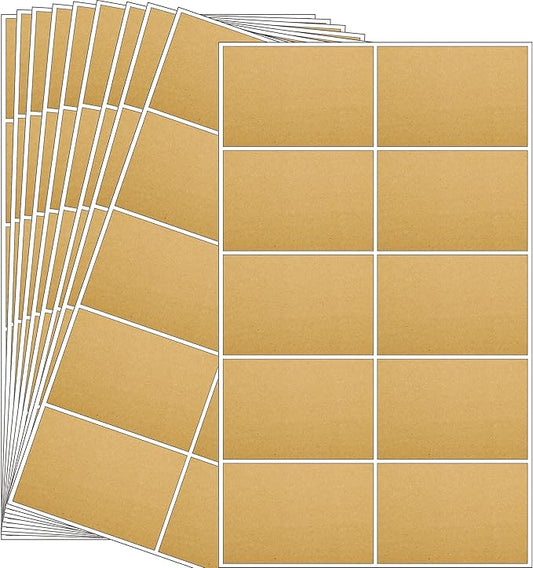 YSHIHE 3 x 2 Inch Kraft Label Stickers, 240 Pack Rectangle Inventory Color by YSHIHE