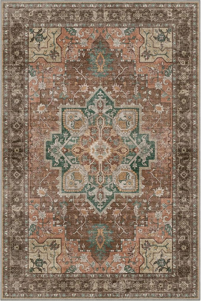 GENIMO 5x7 Area Rugs for Living Room, Machine Washable Non Slip Vintage Rugs - Image 7