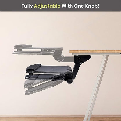 FERSGO Under Desk Keyboard Tray, 17.75" Track, One Knob Control, Undermount - Image 8