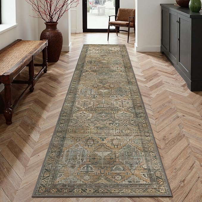 GENIMO 3x8 Runner Rugs for Hallway, Machine Washable Non Slip Vintage Rugs - Image 2
