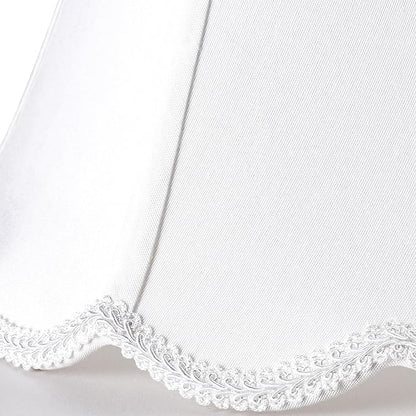 GO&SO Off White Bell Lamp Shade Medium, Scalloped Lampshade Braids - Image 3