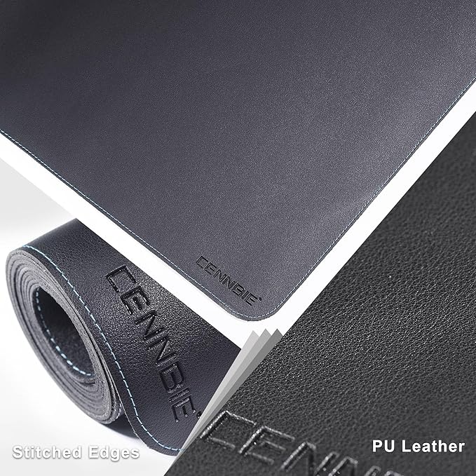 CENNBIE HUGE220 86.6" x 47" Black Leather Desk Mat - Image 3