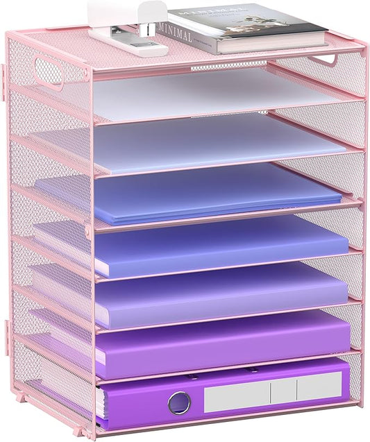 8 Tier Paper Letter Tray Organizer by GoldOrcle
