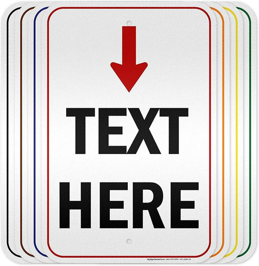 Custom Arrow, Custom Directional Sign, Arrow Down Sign, 12x18 Inches, 3M EGP by MySignCenter