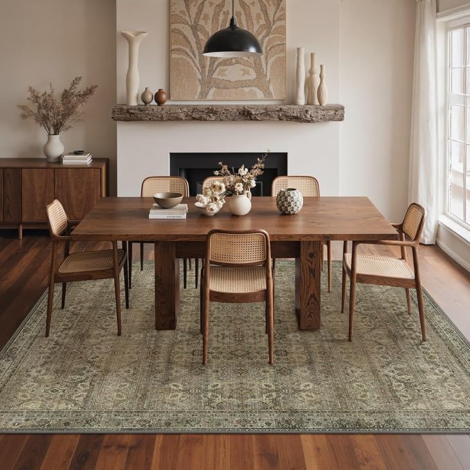 GENIMO 6x9 Area Rugs for Living Room, Machine Washable Non Slip Vintage Rugs - Image 4