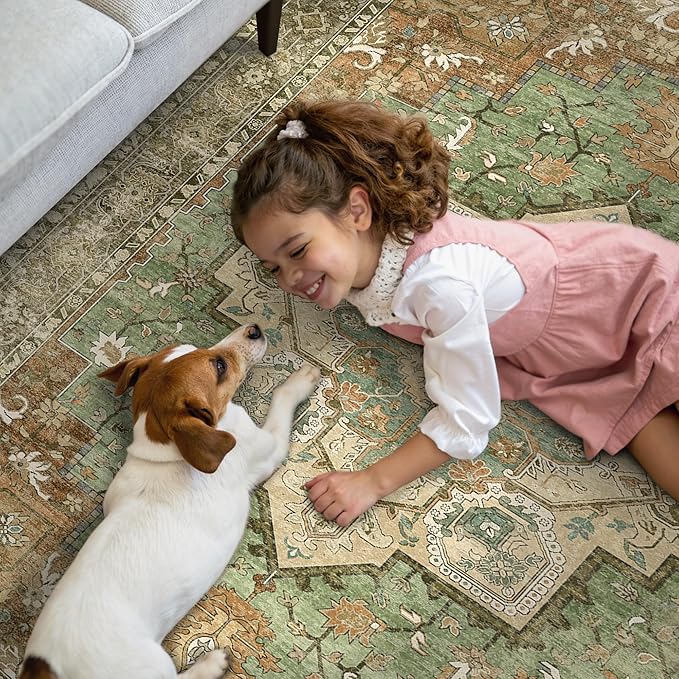 GENIMO 8x10 Area Rugs for Living Room, Machine Washable Rug, Non Slip Indoor - Image 4