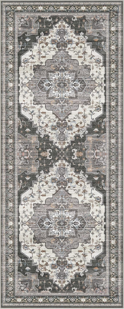 GENIMO 2X5 Hallway Runner Rug, Machine Washable Non Slip Vintage Floral - Image 7