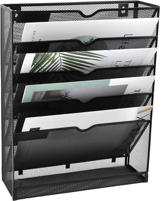 EASEPRES Desk File Organizer Mesh 6-Tier, Hanging Wall Mount Document by EASEPRES