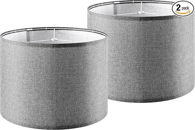 Set of 2 Large Drum Lamp Shades Modern Lamp Shade 16" Top x 16" Bottom x 12" by GOSO