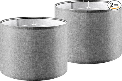 Set of 2 Large Drum Lamp Shades Modern Lamp Shade 16" Top x 16" Bottom x 12" by GOSO