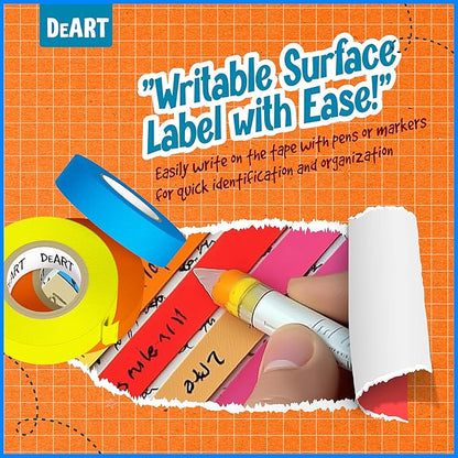 DEART 6 Pcs Colored Masking Tape, Extra Long 1008 Feet or 360 Feet x 1 Inch - Image 3