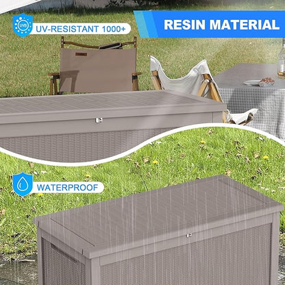 Yardgrace 320 Gallon Lockable Resin Deck Box, Waterproof & UV-Resistant Outdoor - Image 7