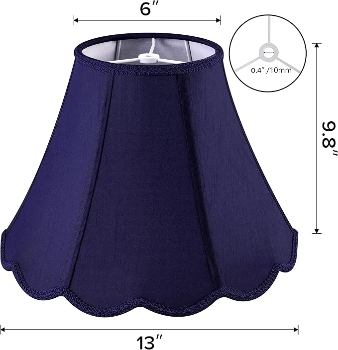 GOSO Set of 1 Leaf Scalloped Lamp Shade Blue, 6×13×9.8 Inch Spider Lamp Shade - Image 2