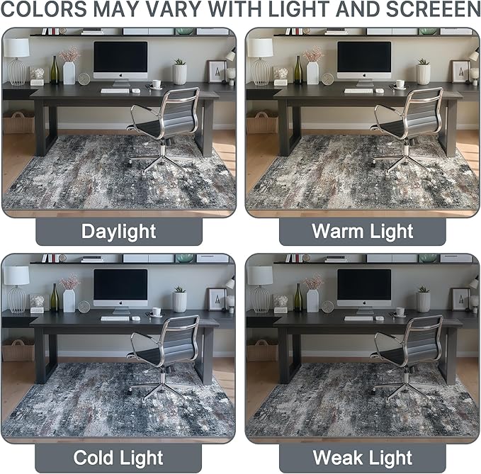 Office Chair Mat for Hardwood Tile Floor, Abstract 36"X 60" Desk Mats for - Image 6