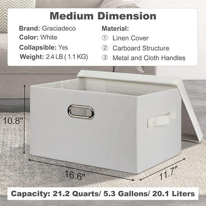 Graciadeco Medium 15" 21 Quart Collapsible Stackable Storage Bins - Image 2