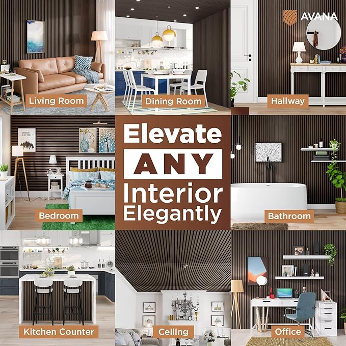 Avana Acoustic Wood Wall Panels – 47.2 x 12.6 Inch Dark Walnut Oak Acoustic - Image 3