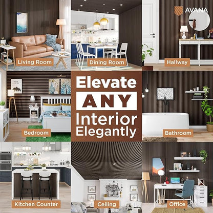Avana Modern Acoustic Wood Wall Panels – 94.4x12.6 Inch Dark Walnut Acoustic - Image 3