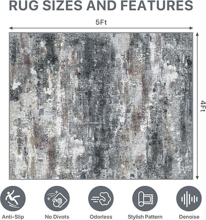 Office Chair Mat for Hardwood Tile Floor, Abstract 48"X 60" Desk Mats for - Image 9