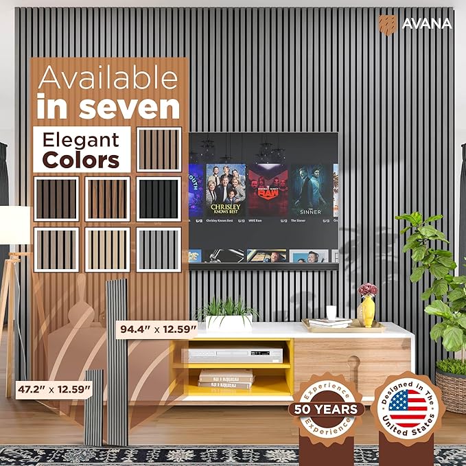 Avana Modern Acoustic Wood Wall Panels – 94.4 X 12.59 Inch Gray Oak Acoustic - Image 7